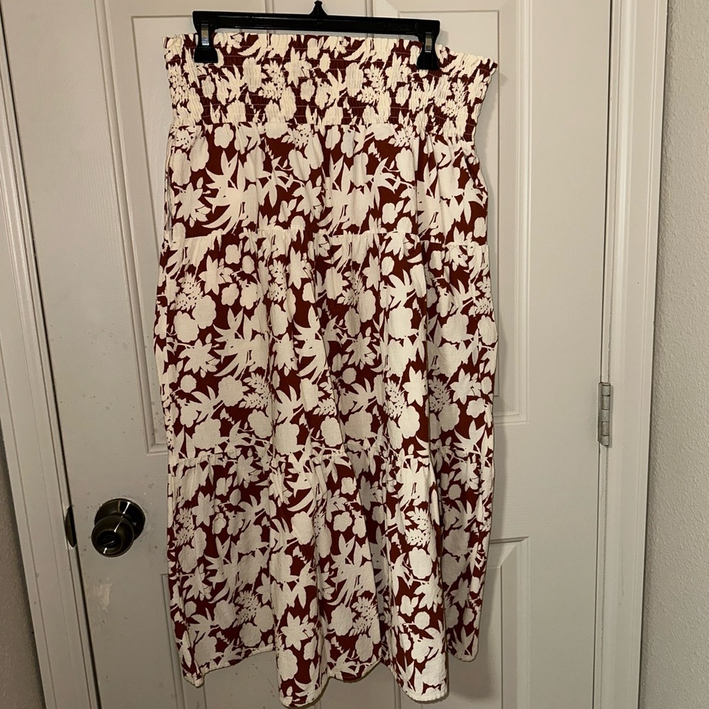 Rust floral skirt